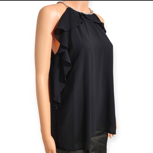 Michael Kors Black Ruffle Halter Top - Picture 3 of 7